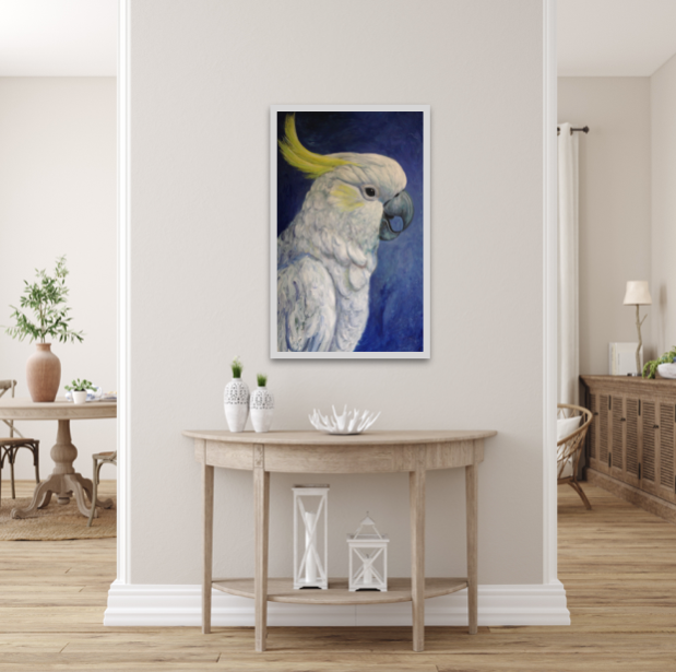 Cockatoo on Blue